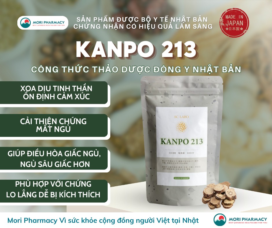 KANPO 213 – Giảm lo âu, mất ngủ, hồi hộp, giảm quấy khóc ban đêm ở trẻ nhỏ