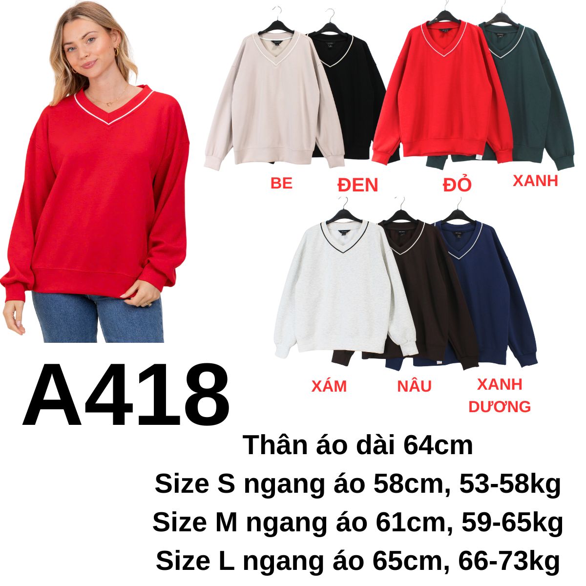 A418 Áo sweater