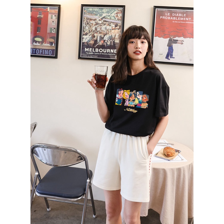 Áo phông nữ form rộng tay lỡ unisex đẹp chất vải cotton hàn quốc AT099 Miucho in hình_thumbnail_5