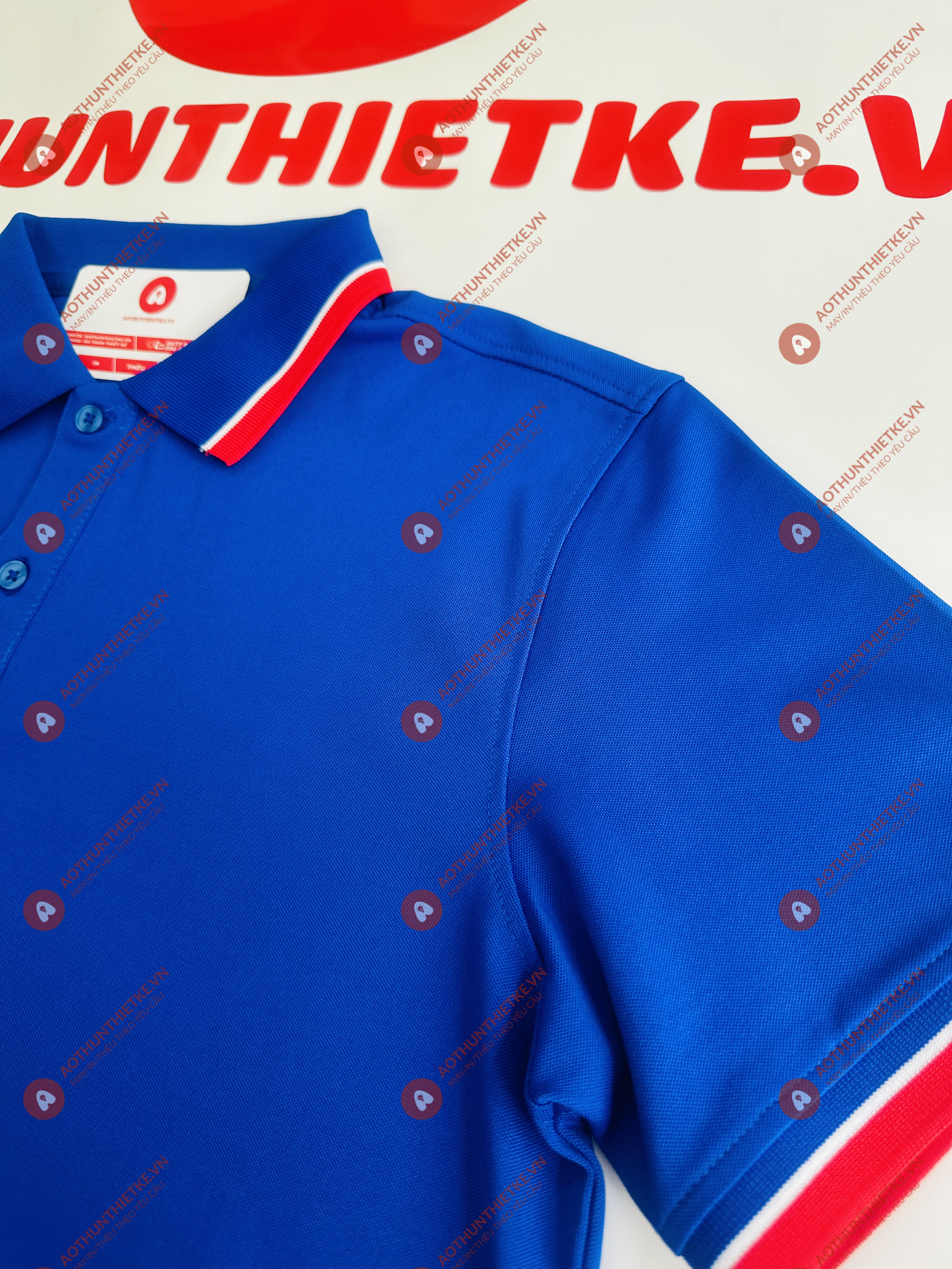 Áo Đồng Phục Polo 2 Sọc Xanh Bích_thumbnail_1