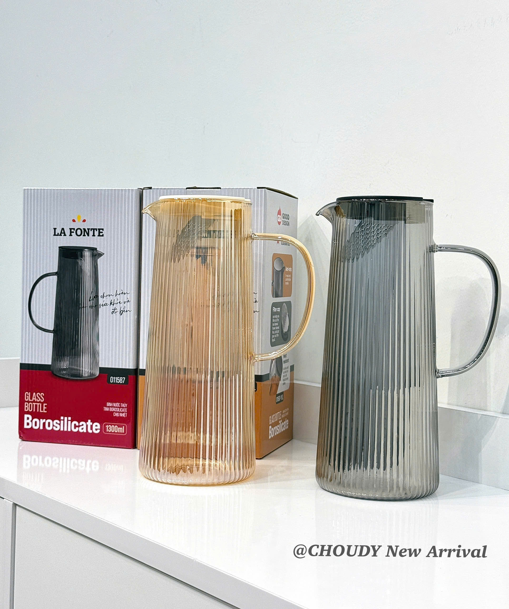 B49 BÌNH NƯỚC THUỶ TINH  2 MÀU