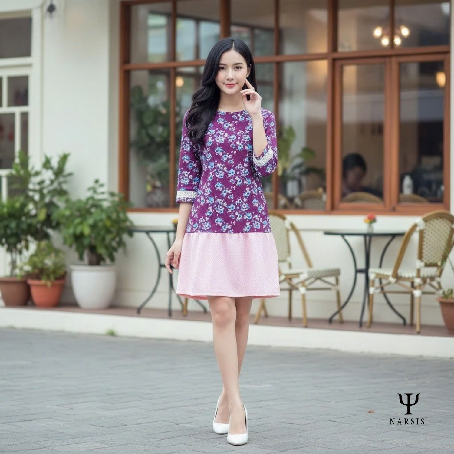 VÁY NỮ HT 3D B7019 NARSIS CHẤT LIỆU THOÁNG MÁT, DỄ CHỊU, THOẢI MÁI CẢ NGÀY, DỄ VẬN ĐỘNG_thumbnail_1