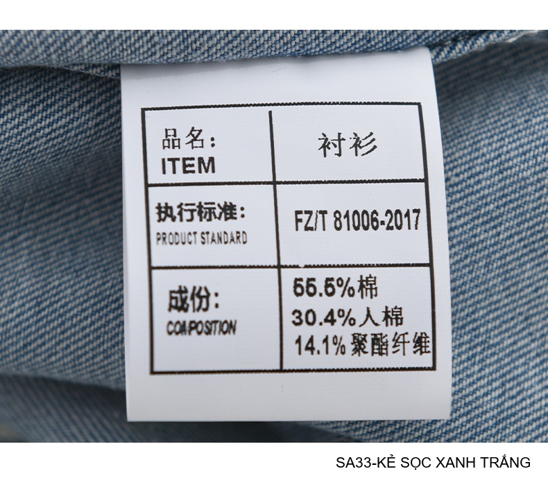 SA33 - Áo sơ mi nam kẻ sọc xanh trắng phong cách Hồng Kông, tay ngắn, chất cotton thoáng mát_thumbnail_7