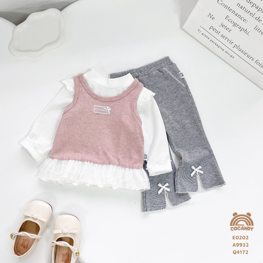 Áo sát nách HỒNG ren bèo gấu