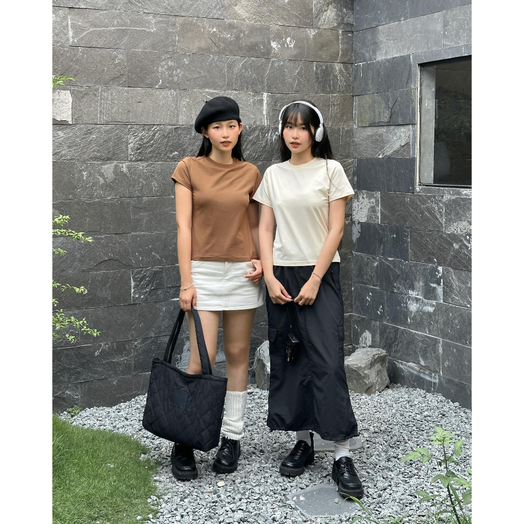 Áo thun baby tee trơn ABT01 Miucho vải cotton cổ tròn in basic_thumbnail_3