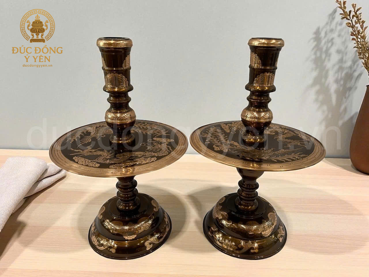 Bộ đỉnh thờ ngũ sự  đúc đồng đỏ cạo màu_thumbnail_5