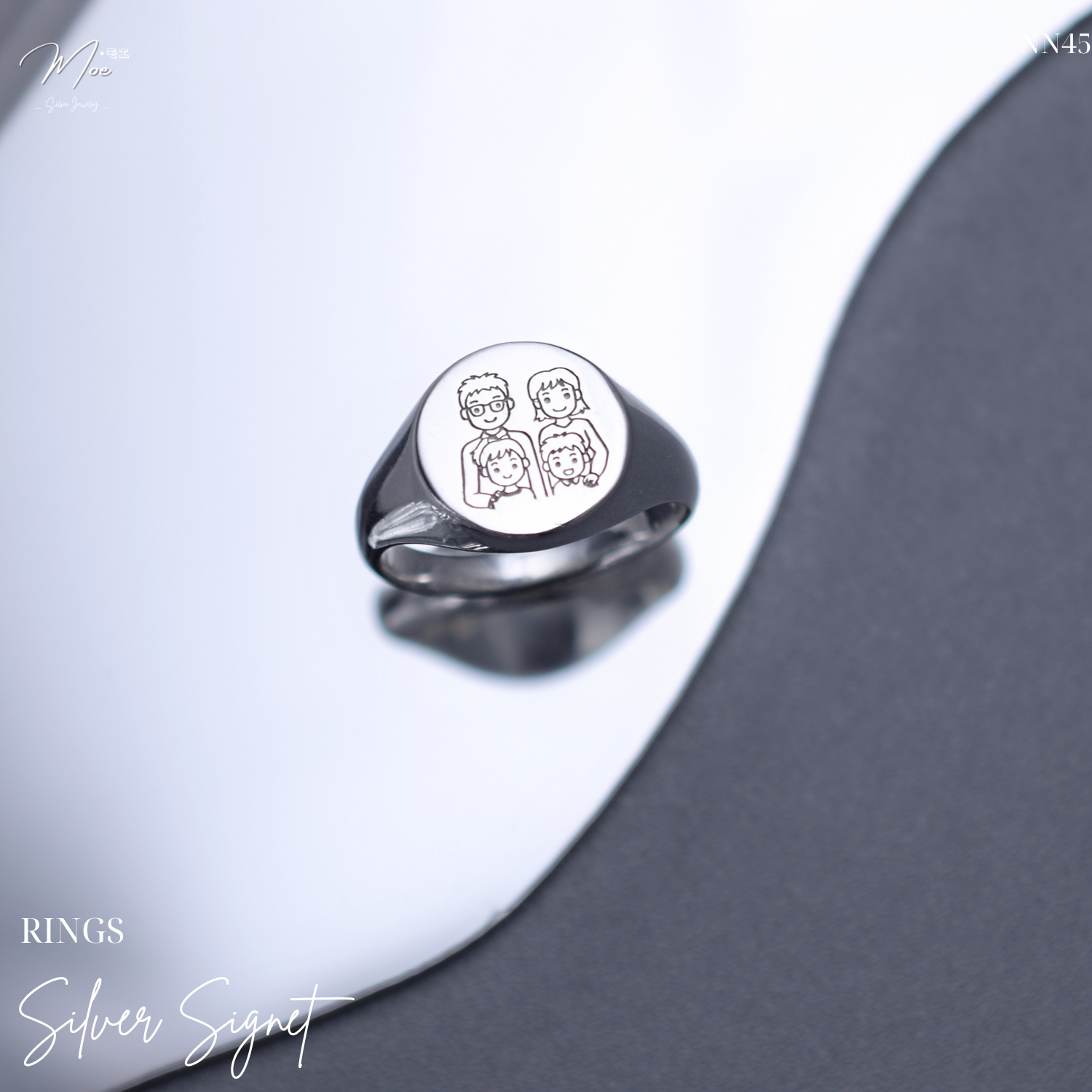 NN45 - Nhẫn nam Silver Signet