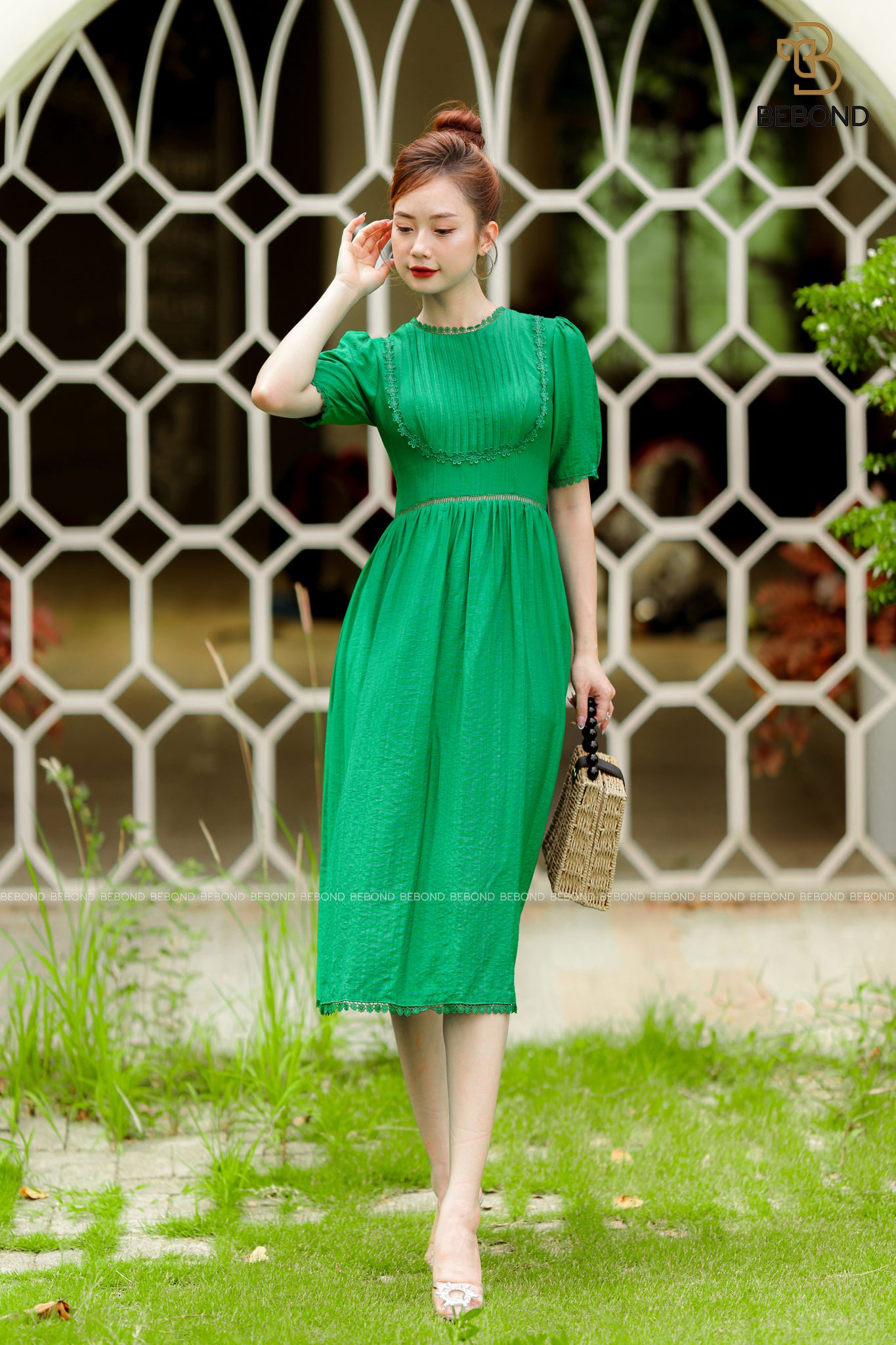 Đầm đũi XANH LÁ phối ren - Alice Dress_thumbnail_3