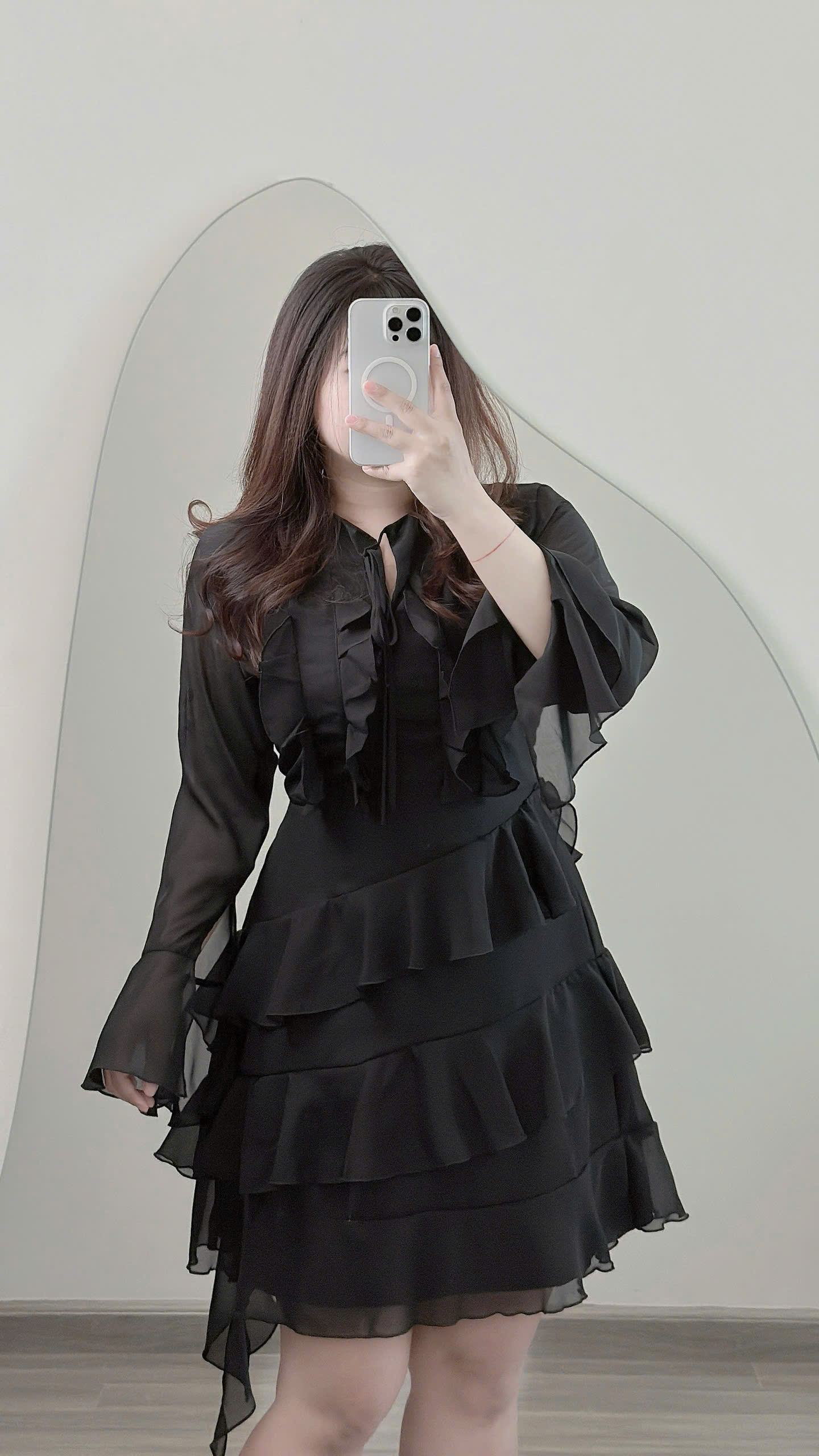 Đầm voan kiểu bèo nhún bigize DA150 dành cho nàng béo mập từ 55-95kg_thumbnail_9