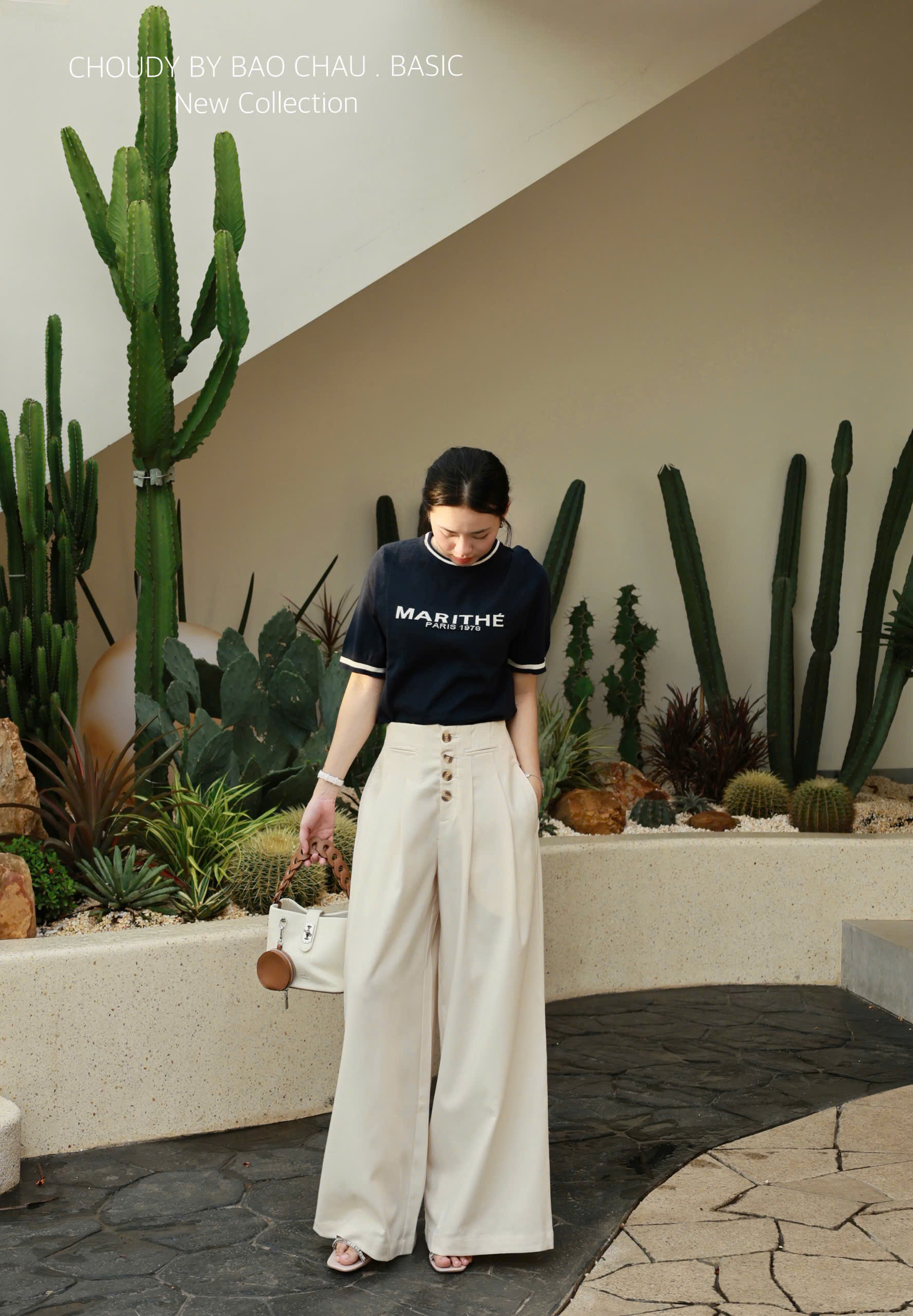 SALE U643 QUẦN TÂY SUÔNG KEM