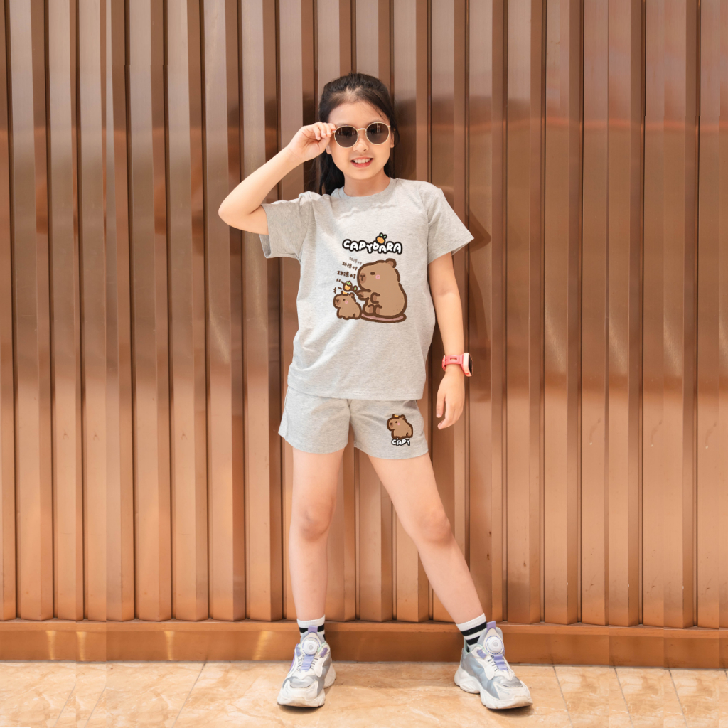 Bộ đồ bé gái in hình Capybara đeo cặp - Loza Kids BD007_thumbnail_5