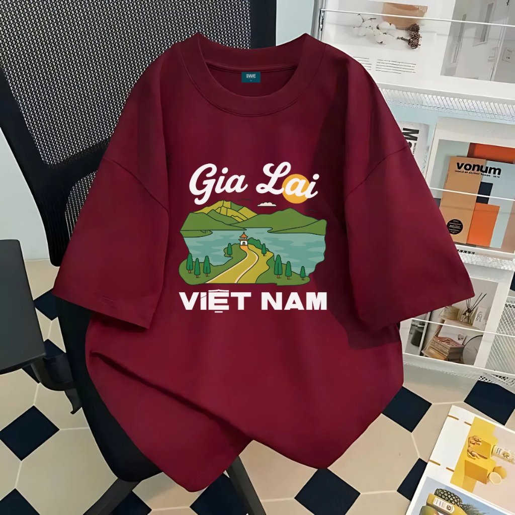 Áo thun du lịch Việt Nam, Huế, Đà Nẵng...dáng oversize rộng màu đỏ local brand We Tee - T036_thumbnail_14