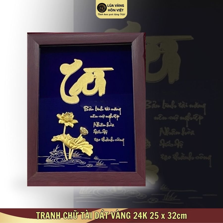 TRANH CHỮ TÀI DÁT VÀNG 24K 25x32cm_thumbnail_0