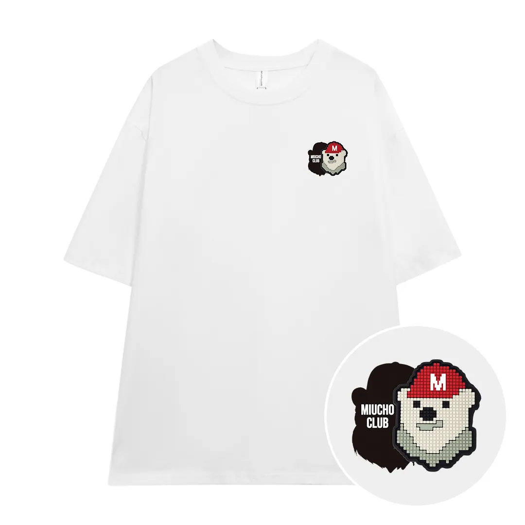 Áo thun form rộng Miucho cotton co giãn thoáng mát cổ tròn họa tiết nhỏ in mix 2669