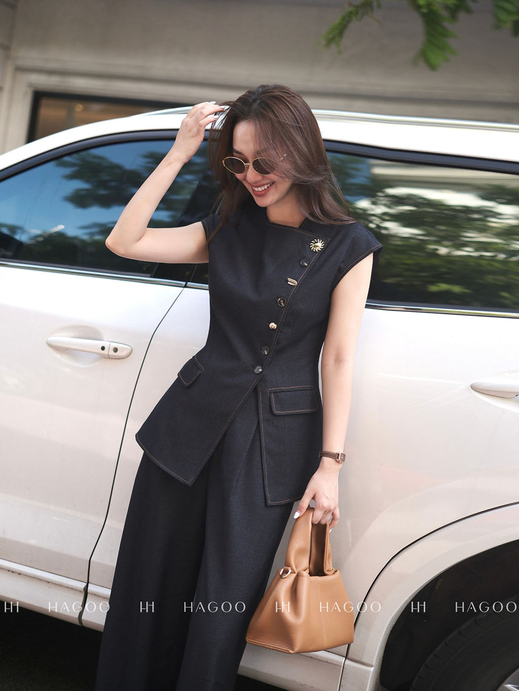 Áo ký giả denim Vera HAGOO