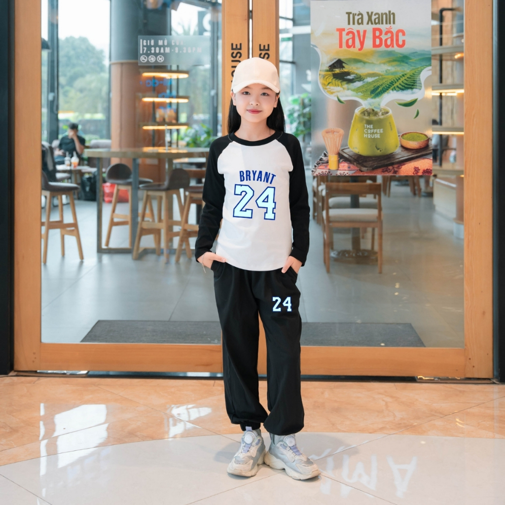 Đồ bộ dài tay bé gái chất liệu Borip in hình 'Basketball 24' -  Loza Kids BZ128_thumbnail_3