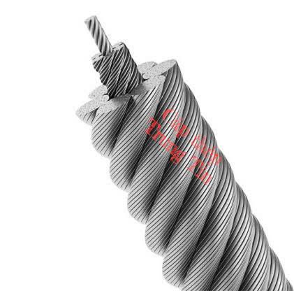 ​​​​​​​Cáp thép lõi thép mạ kẽm 6x36WS + IWRC đủ phi 