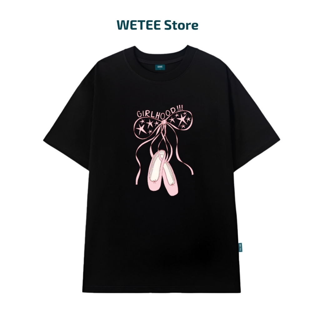Áo thun unisex UX30-1172 nơ ballet hồng GIRLHOOD dáng oversized local brand WETEE_thumbnail_5
