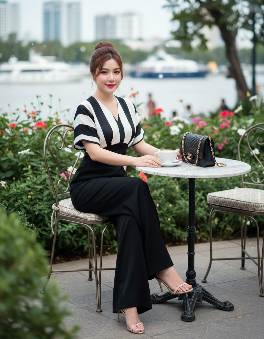 Jumpsuit dài ống rộng phối sọc sang chảnh_thumbnail_3