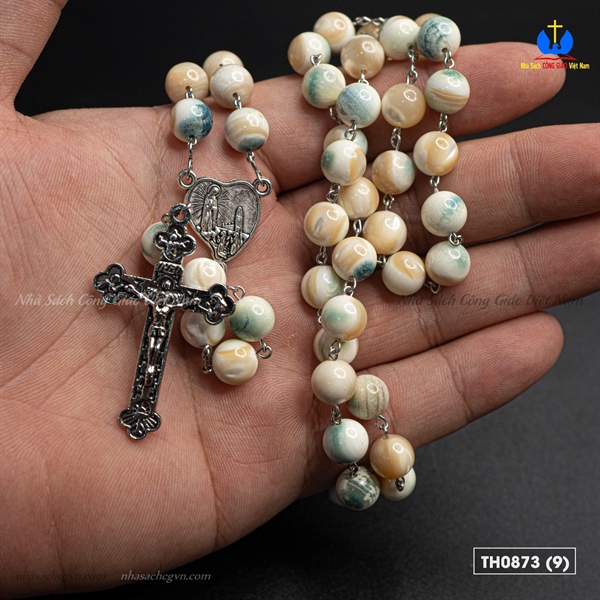 Chuỗi Mân Côi 50 ốc xà cừ xanh 9ly_thumbnail_3