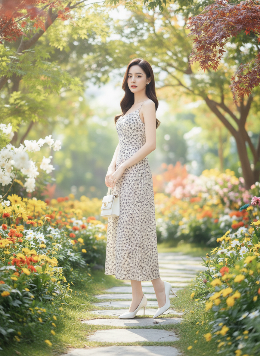 Đầm midi 2 dây hoa nhí xinh xắn_thumbnail_10