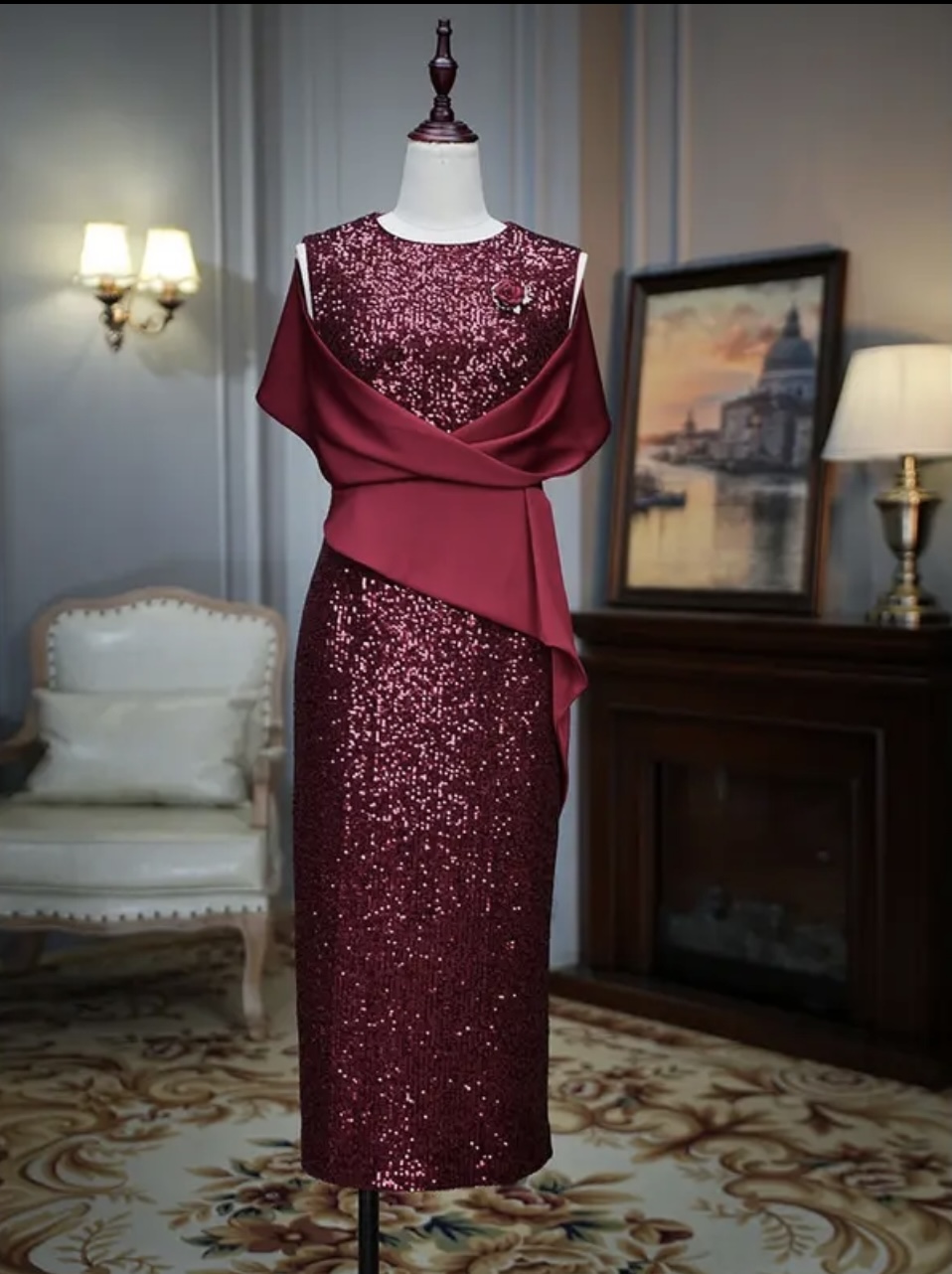 Đầm kim sa cổ tròn cao cấp_thumbnail_4