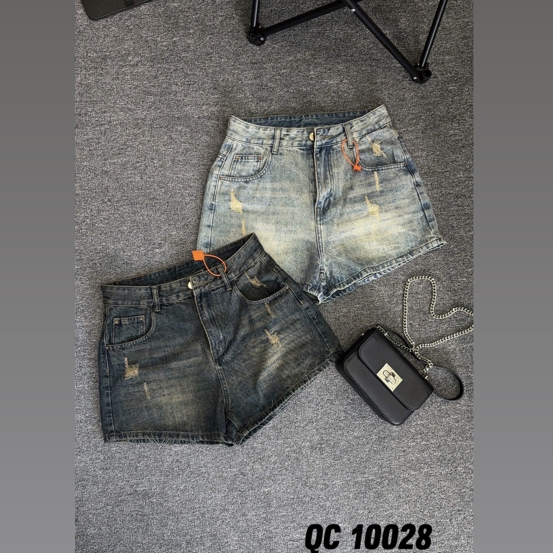 Quần short jean thêu trái tim bigsize QSJ10028 dành cho nàng béo mập từ 55-90kg