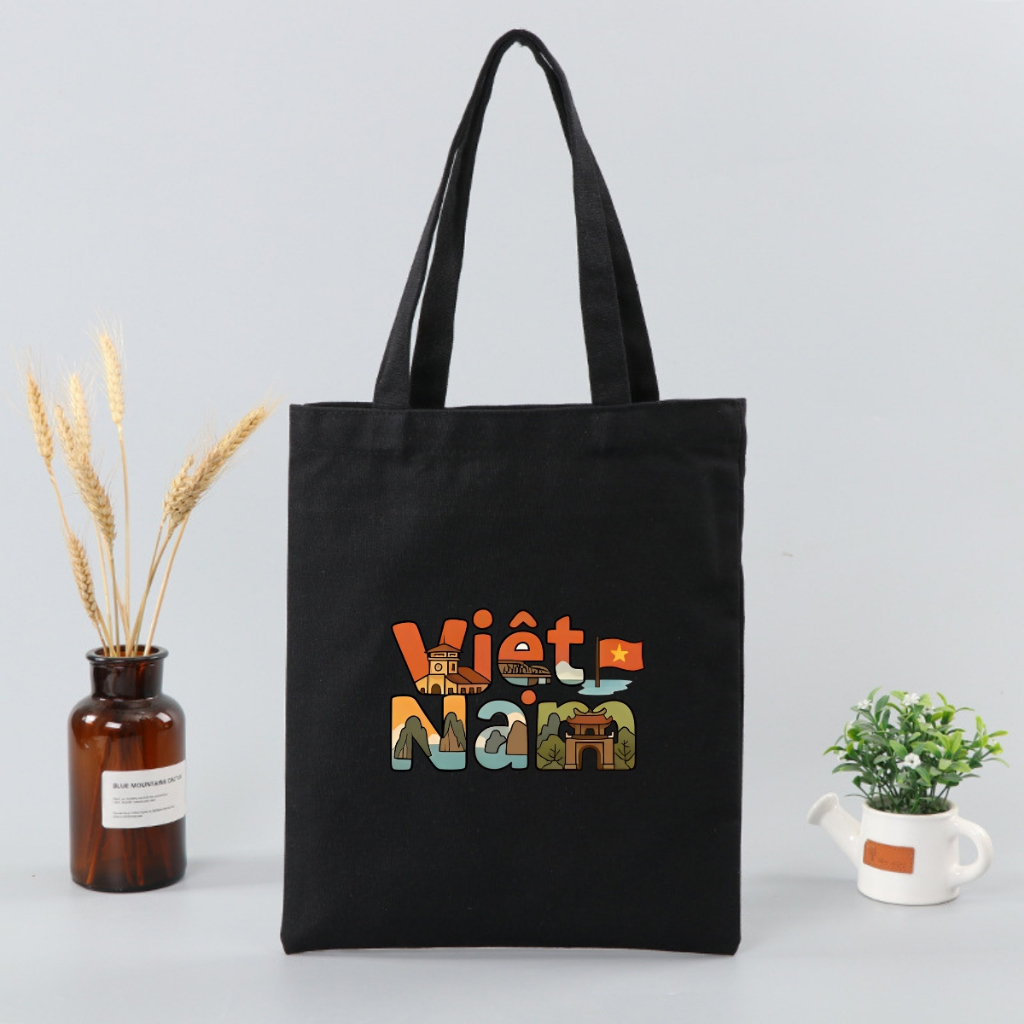 Túi tote vải canvas I Love Vietnam có khóa kéo và ngăn phụ - We Tee TOTE20_thumbnail_4