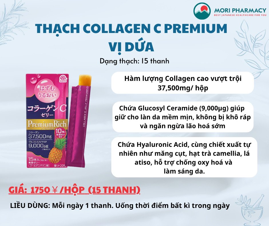 Thạch collagen premium vị dứa ( 15 ngày dùng)