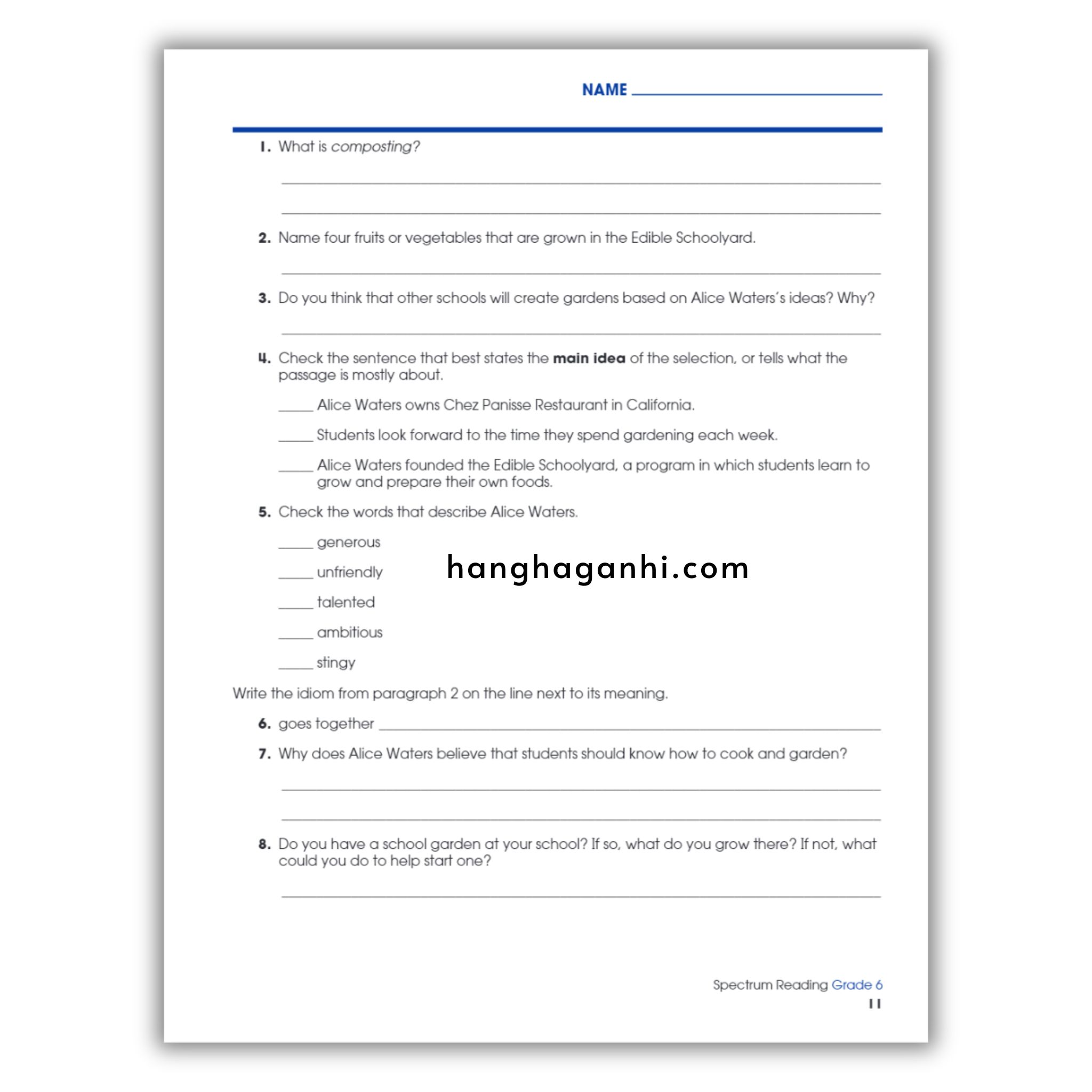 Sách Spectrum Reading Workbook Grade 6_thumbnail_8