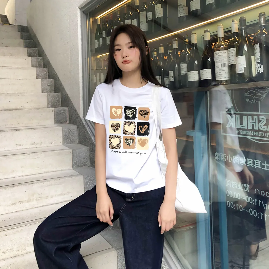 Áo thun nữ form vừa hình tim dễ thương 2537 Miucho Chic vải cotton thoáng mát thấm hút mồ hôi tốt_thumbnail_3