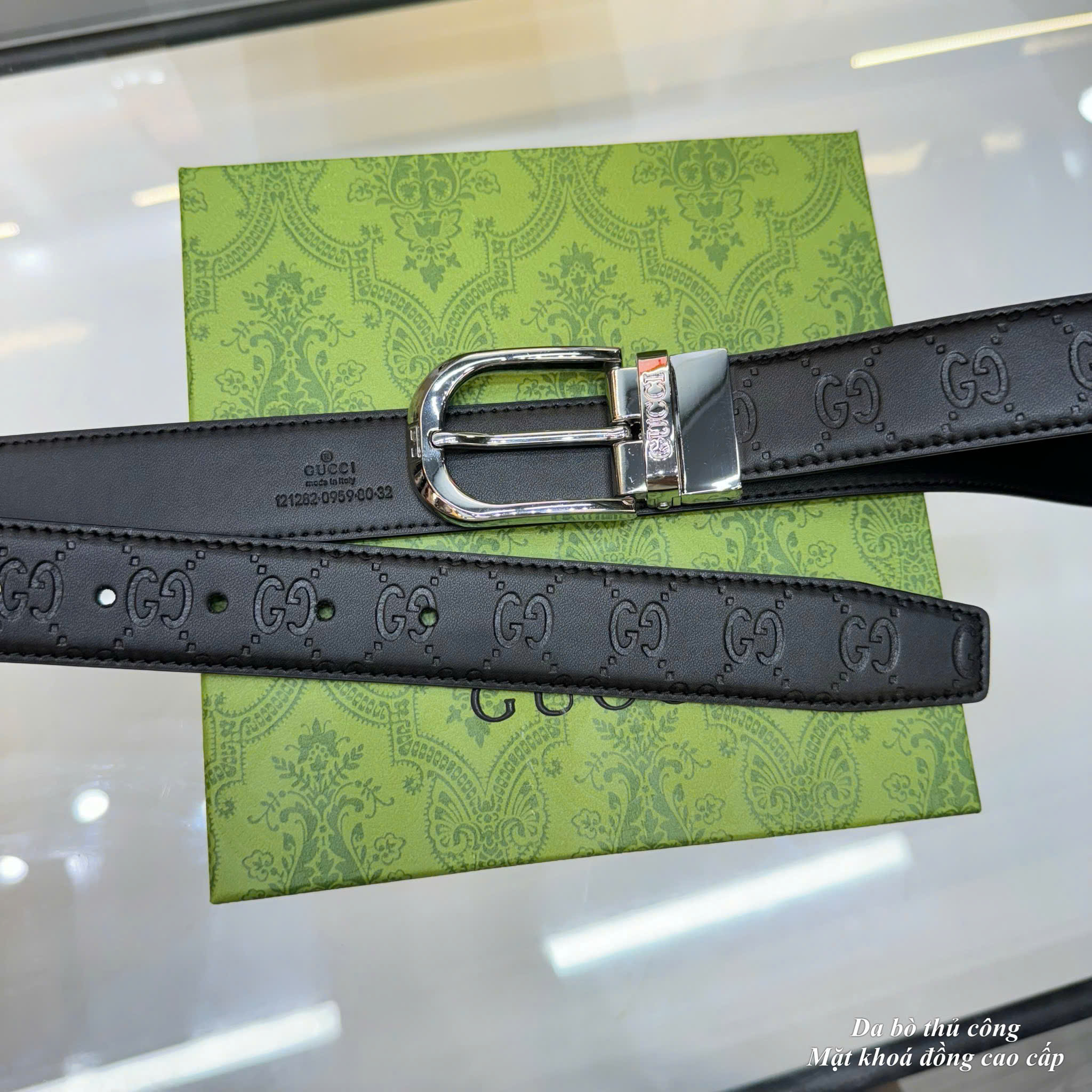 Thắt lưng Gucci Classic Leather Belt with Metal Buckle_thumbnail_1