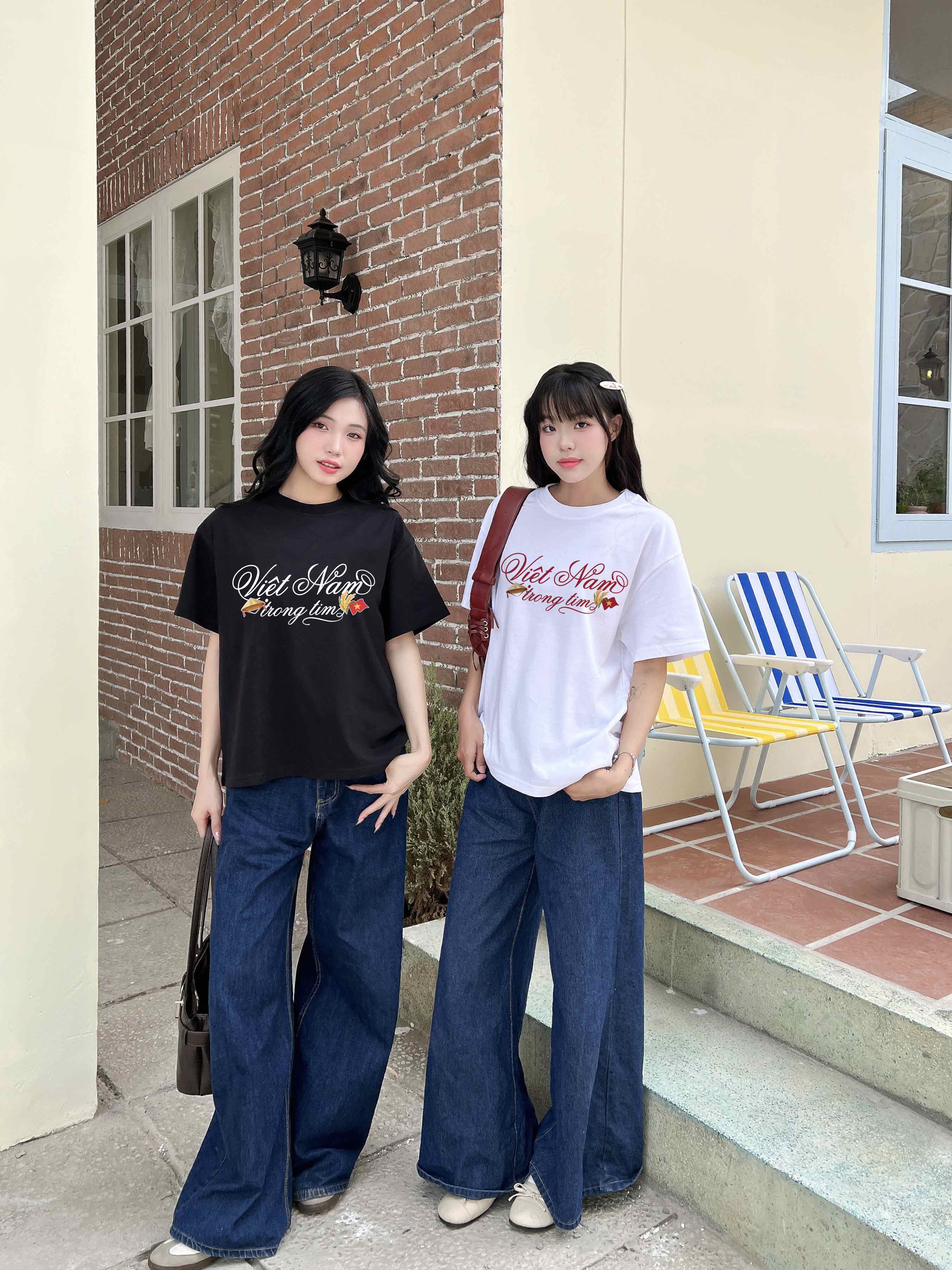 Áo thun boxy Việt Nam trong tim 2520 Miucho vải cotton co giãn thoáng mát cổ tròn in mix_thumbnail_2