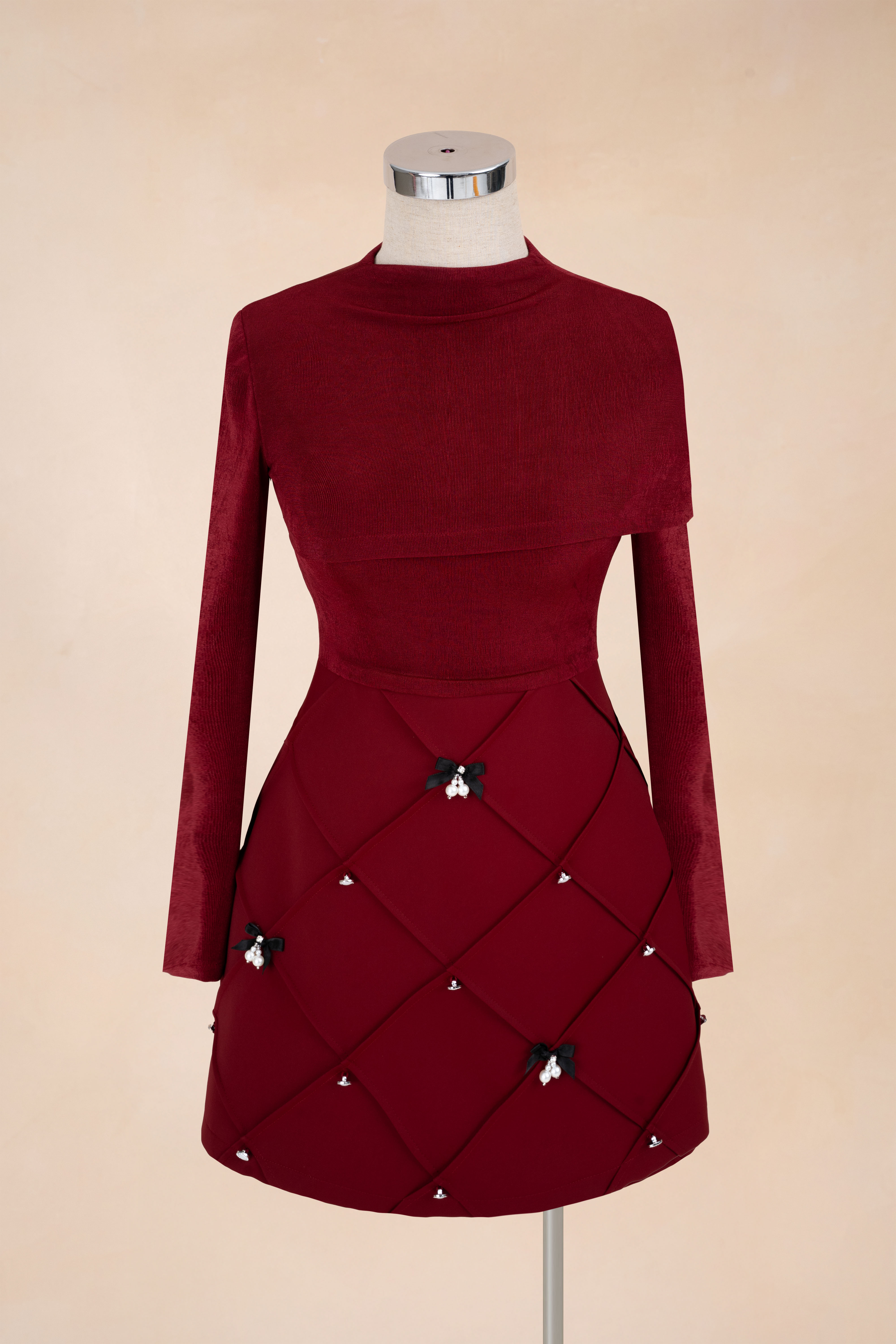 Đầm Chữ A Ngắn Đính Nơ Vạt Chéo