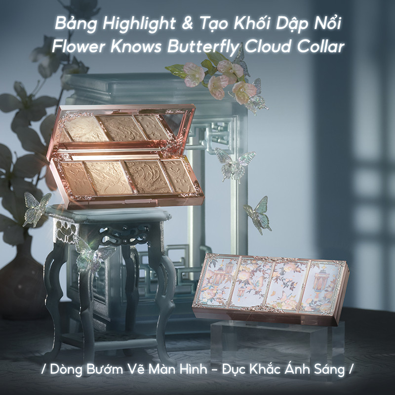 [FLOWER KNOWS] Bảng phấn tạo khối & bắt sáng Flower Knows Butterfly Cloud Collar Collection 16g