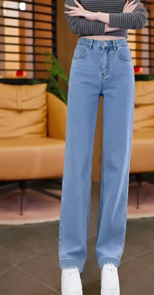 QJF068-Quần Jean Suông Đứng Cao Cấp