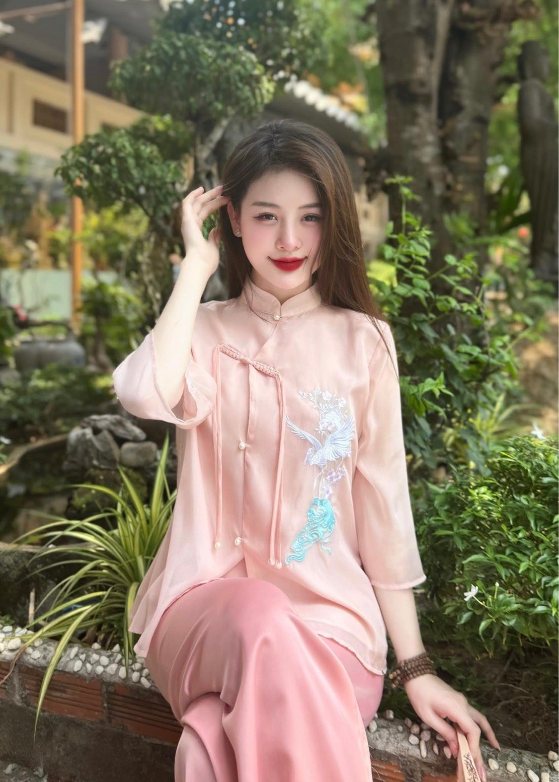 PP23 Pháp phục Voan tơ lễ chùa thêu chim hạc Tinh Nhi_thumbnail_6