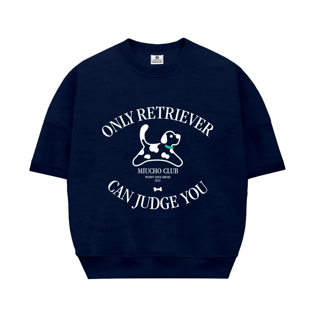 Áo sweater boxy tay ngắn phong cách Hàn Quốc 2597 Miucho vải nỉ 2 da thoáng mát cổ tròn in mix