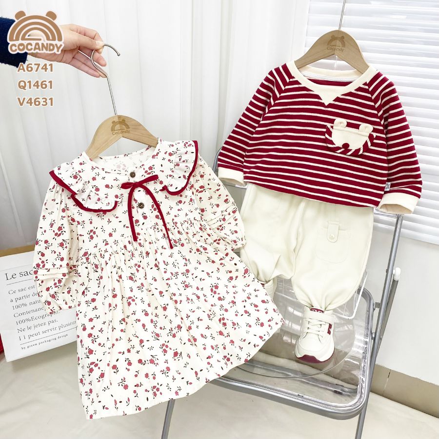 Váy dài BE hoa ĐỎ bèo ngực_thumbnail_4