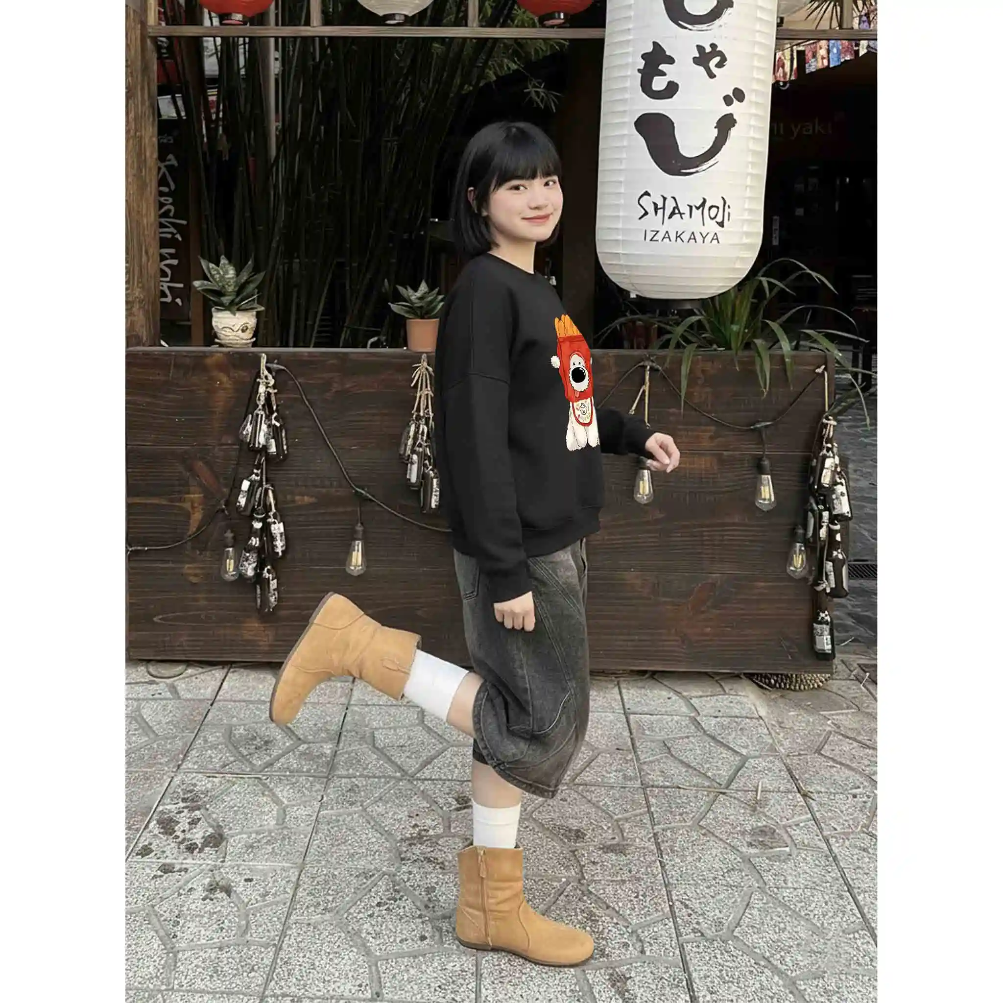 Áo Sweater boxy Miucho nỉ 2 da thoáng mát dày dặn cổ tròn đủ size hình cún in mix 2793_thumbnail_4