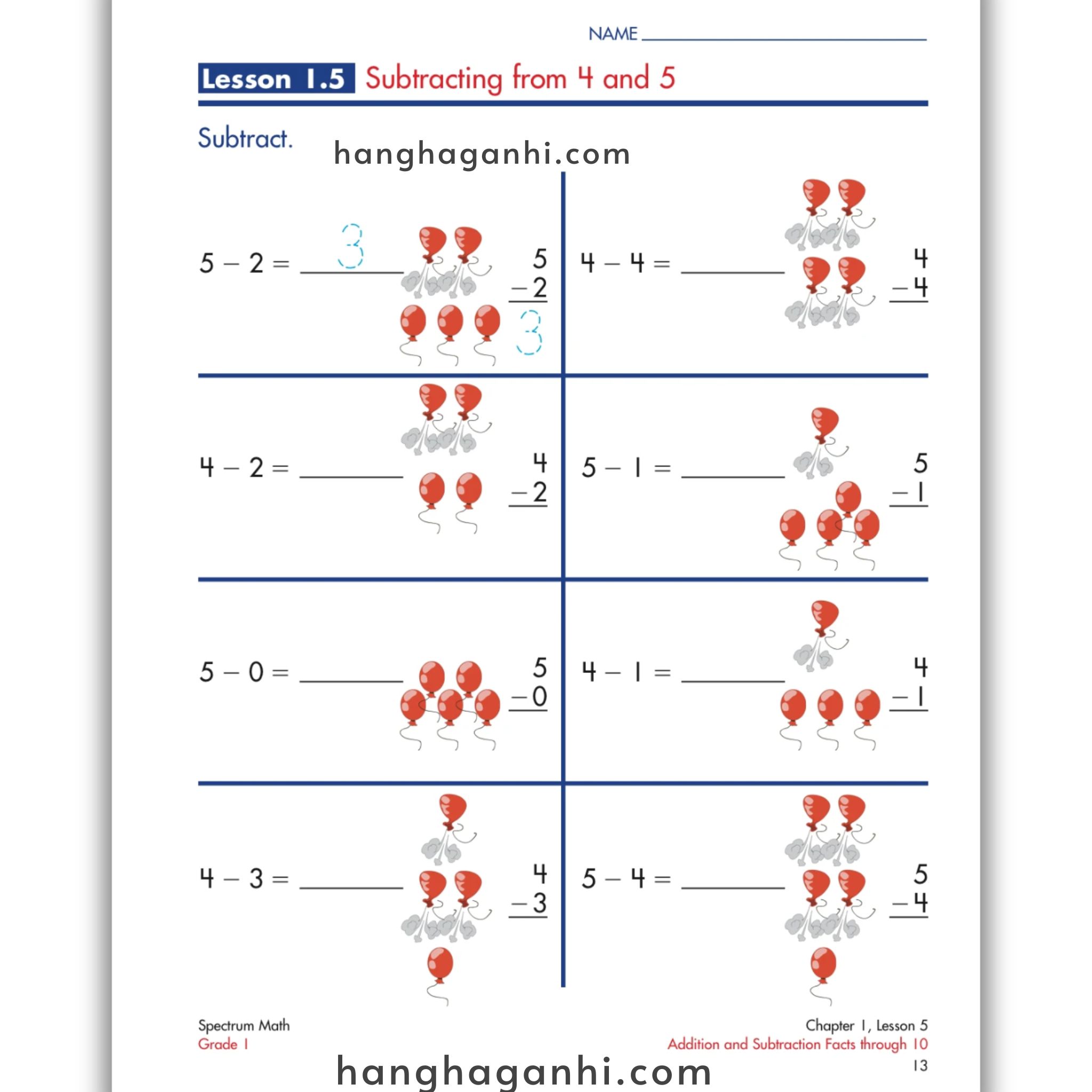 Spectrum Math Workbook Grade 1- Sách Toán Tiếng Anh cho bé lớp 1_thumbnail_1