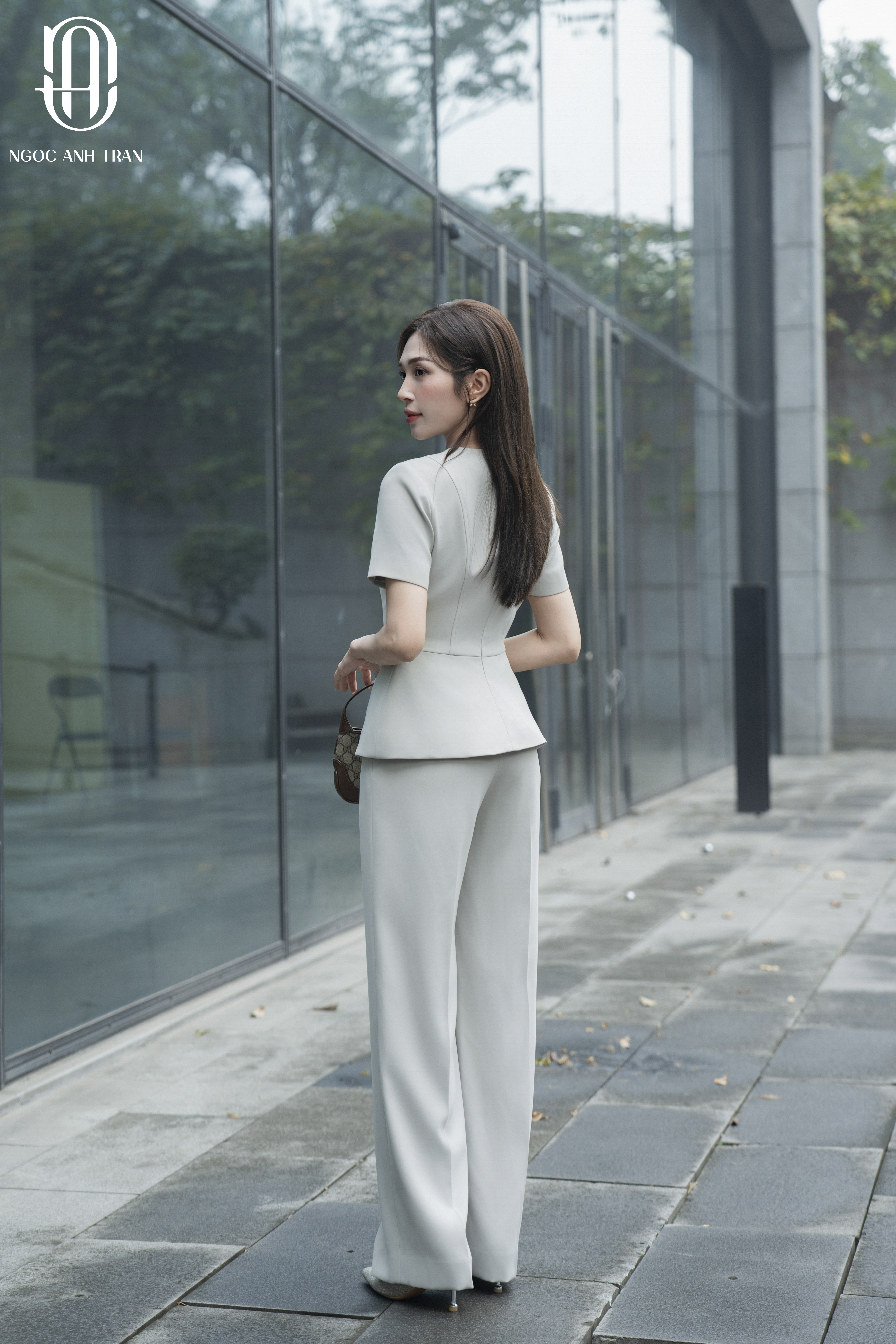 A162 - Set áo peplum quần suông màu xanh ghi_thumbnail_4