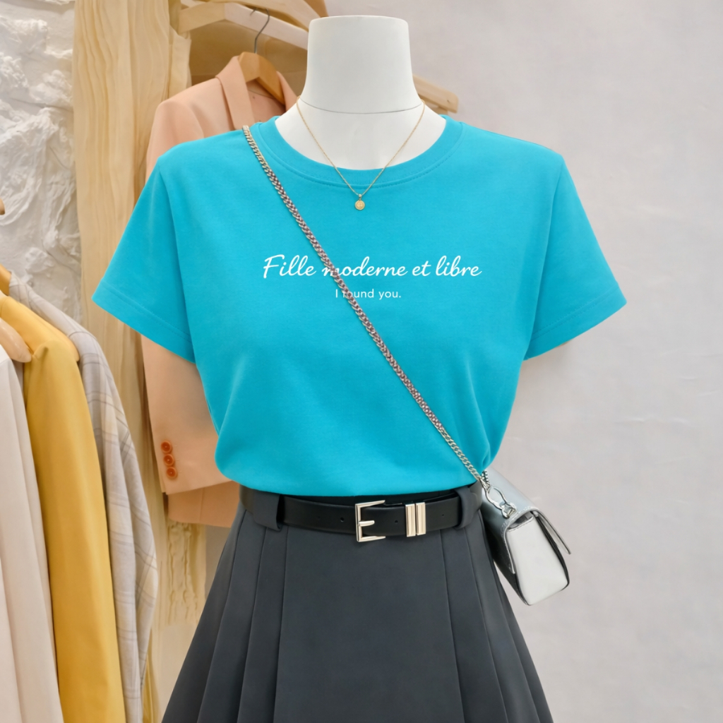 Áo phông nữ dáng vừa NA01 màu xanh ngọc nhiều mẫu chất thun cotton Loza G0442_thumbnail_6