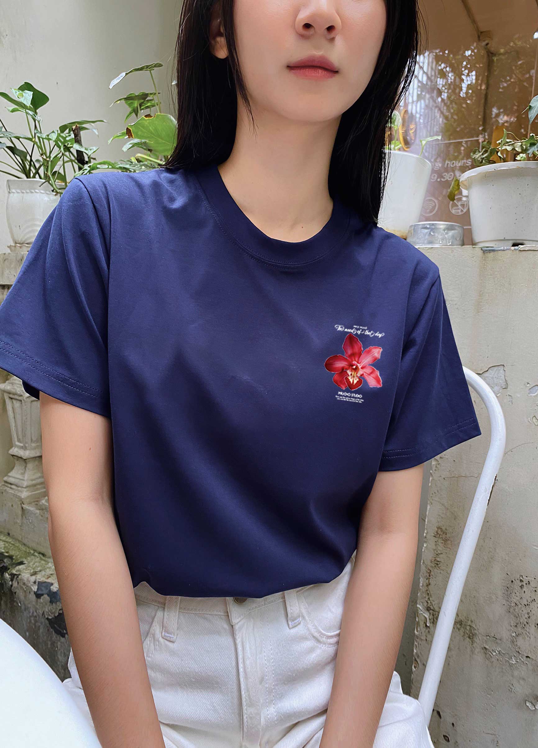 Áo thun nữ in hoa nhỏ xinh form vừa regular ARD1330 Miucho chic vải cotton in mix_thumbnail_6