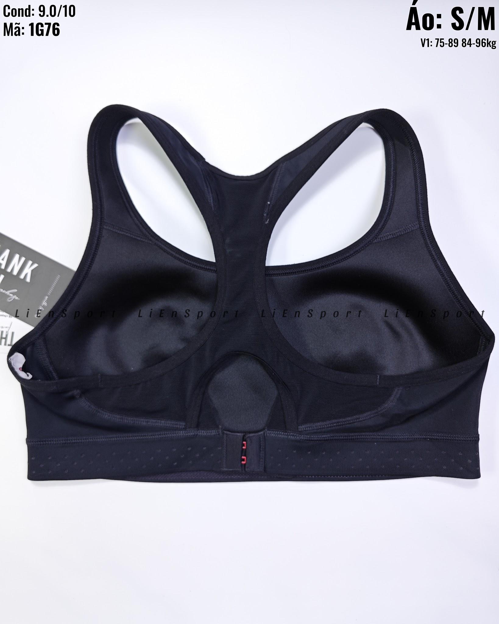 Champion Áo bra thể thao lưng chữ X Nữ Size S Đen Auth 2nd Vải co giãn thấm hút mồ hôi Ôm sát hỗ trợ tốt Logo ép nhiệt Phù hợp tập gym yoga chạy bộ (S, M ) - Mã:1G76_thumbnail_3