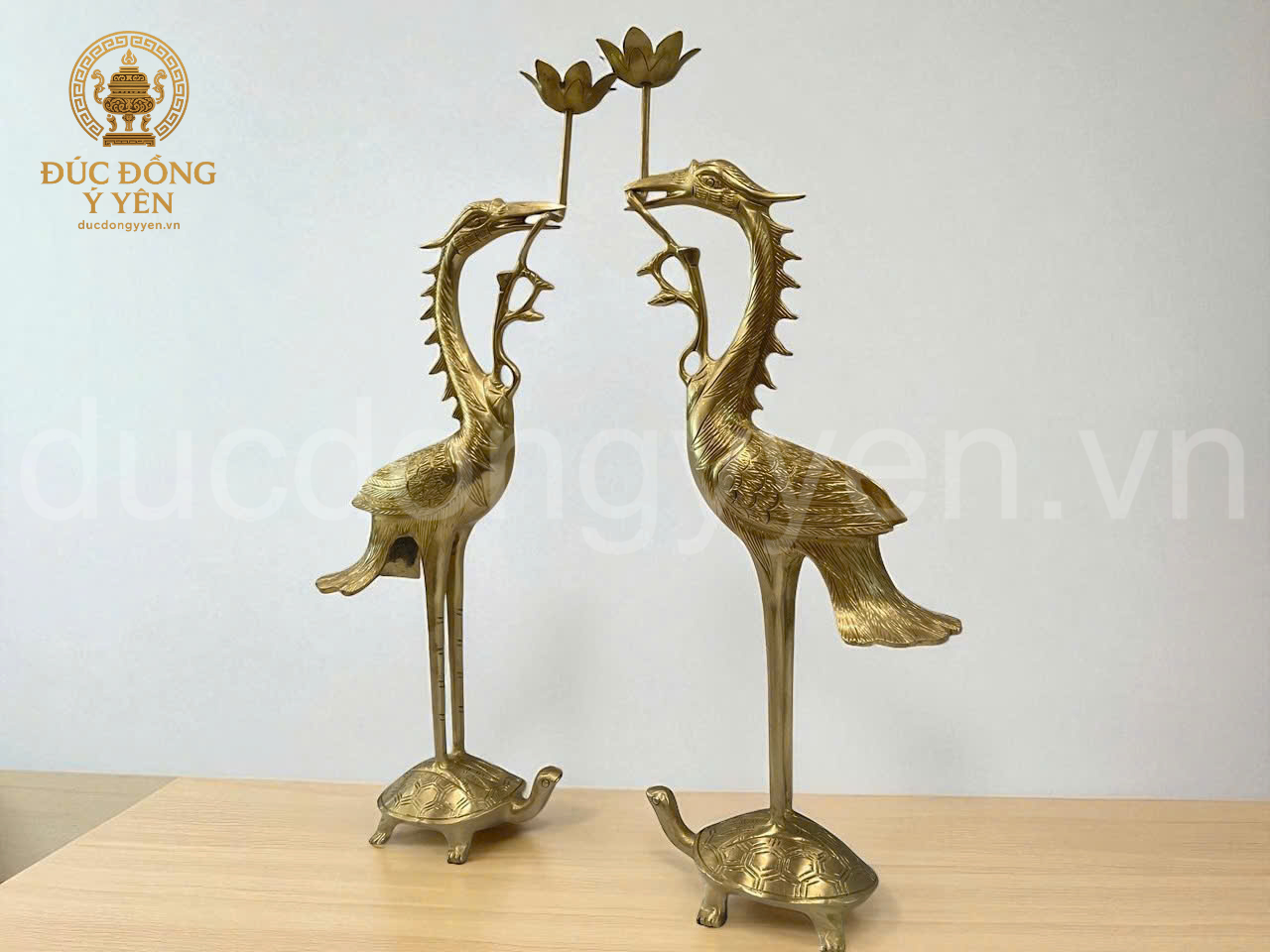 Hạc thờ bày trên ban thờ đúc đồng vàng cát tút _thumbnail_2