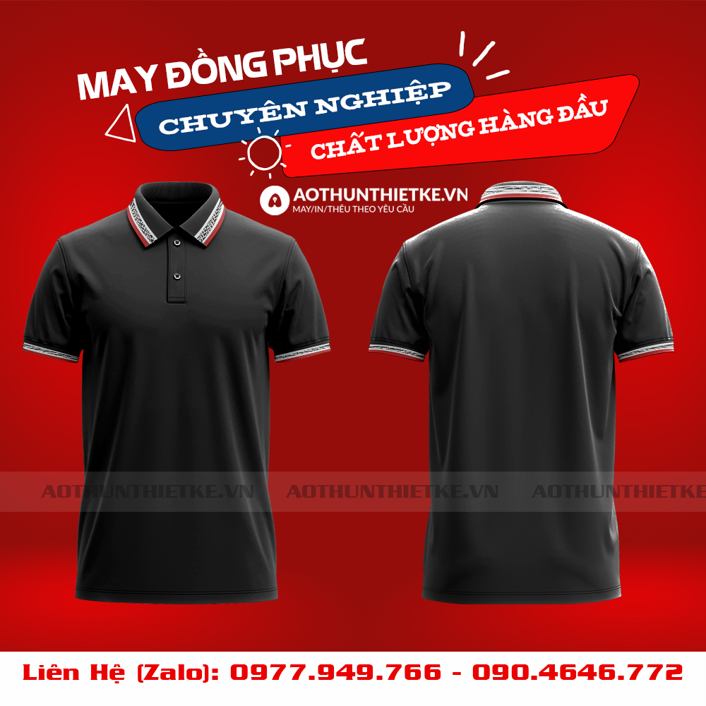 Áo Đồng Phục Polo Caro Đen_thumbnail_0