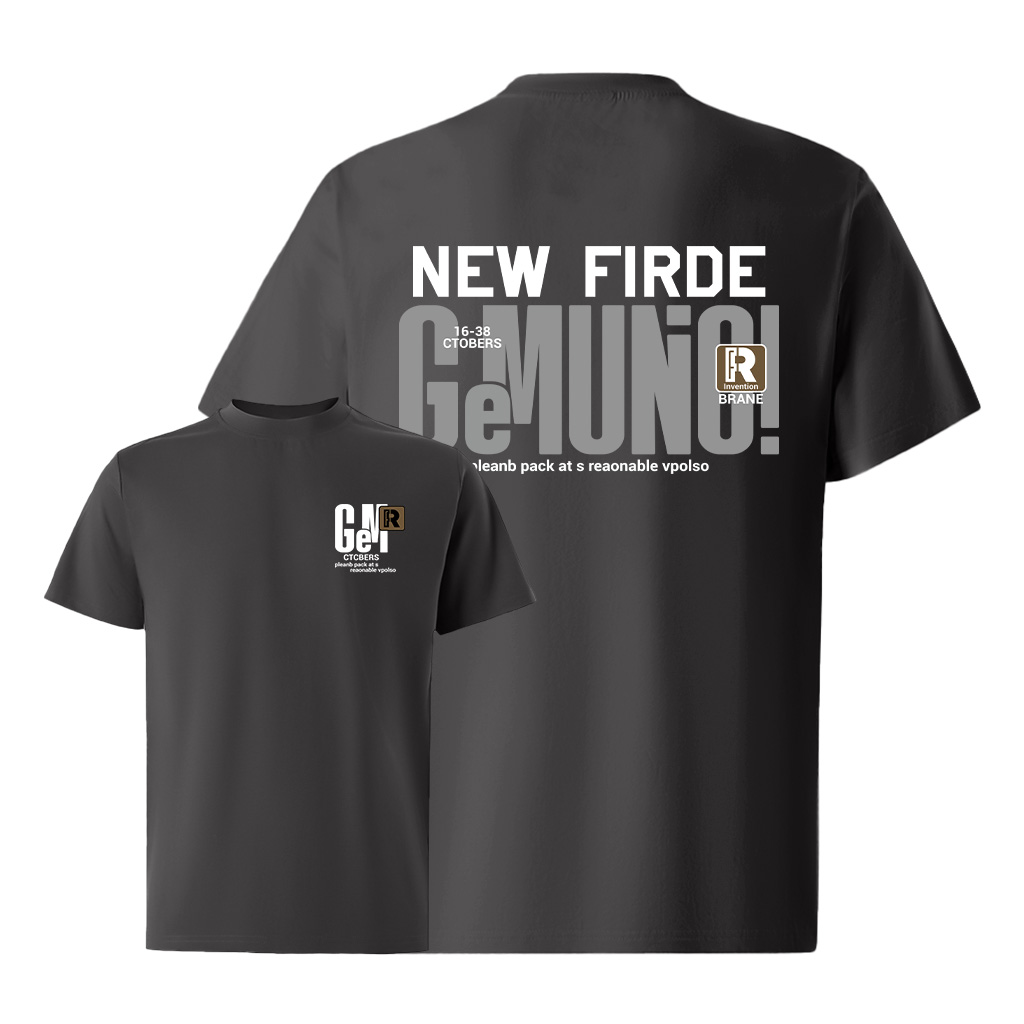 Áo thun nam form rộng ATD322 Miucho Iconic cotton cổ tròn in typography_thumbnail_14