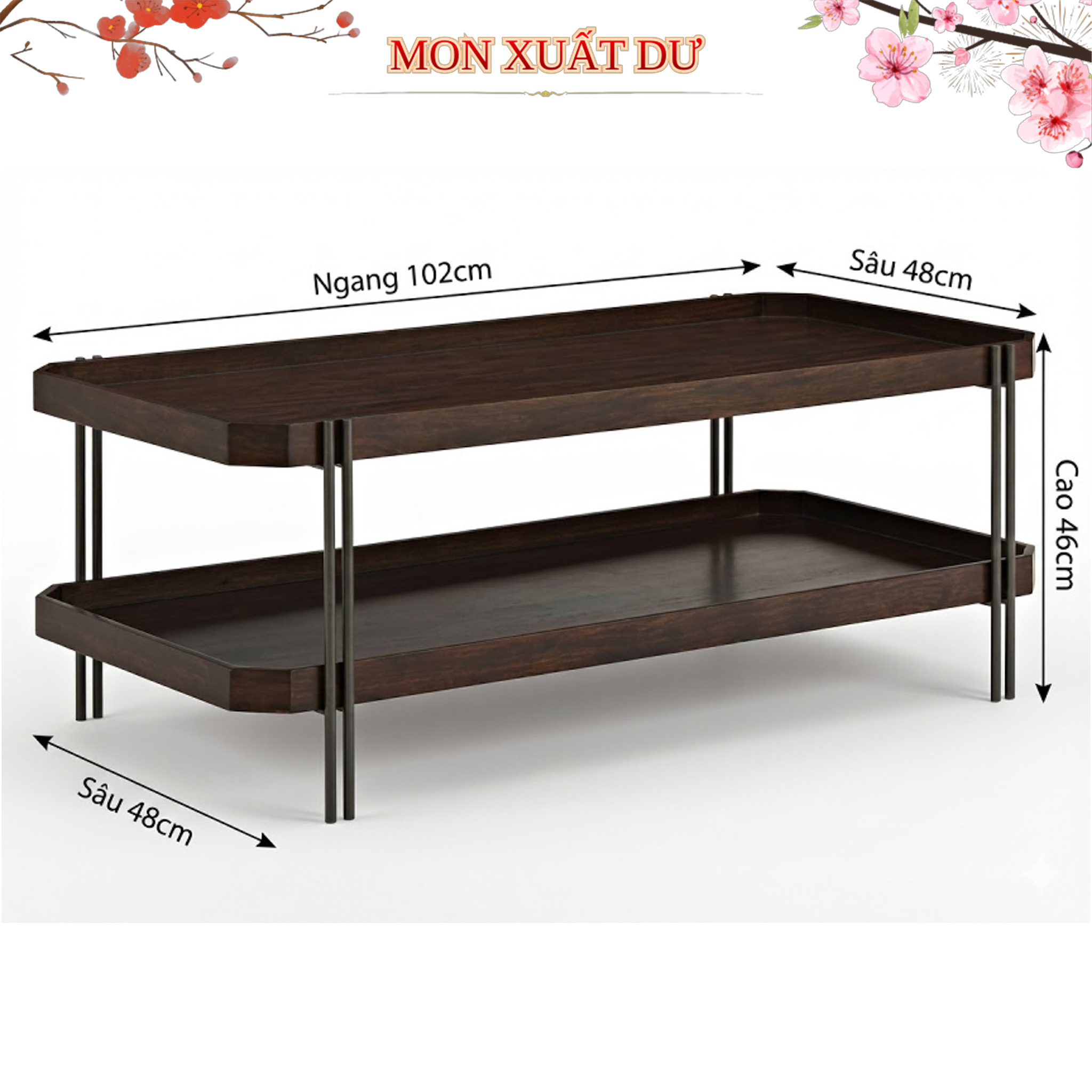 Bàn Sofa Inspire Q màu nâu Cherry