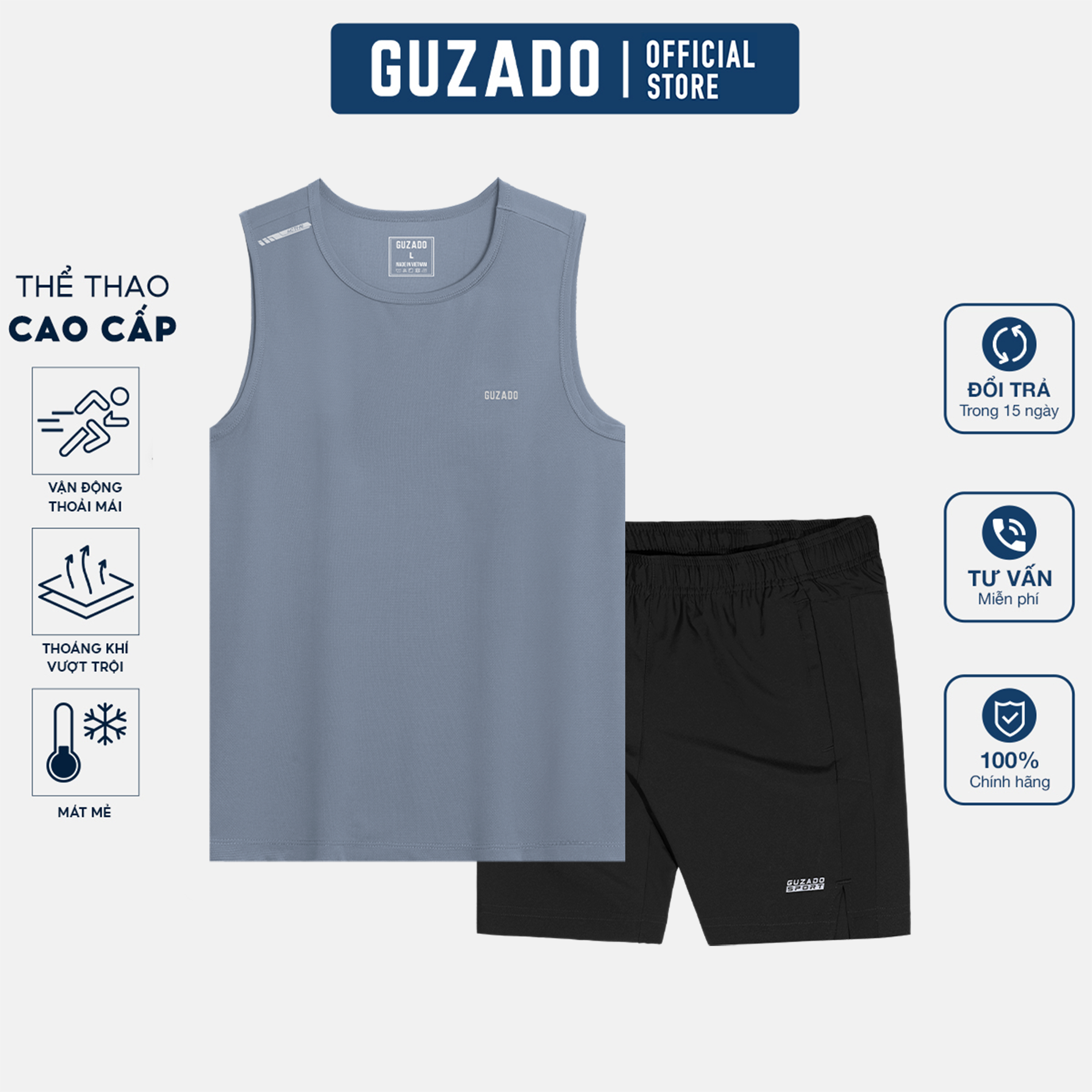 Bộ Quần Áo Guzado Mix Từ Short Run Gió & Áo TankTop ACTIVE BTT03_thumbnail_3